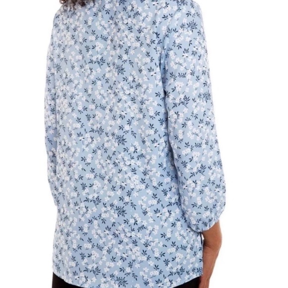 Mario Serrani Women’s Ladies' V Neck Tunic Blouse Top, Blue, XL - Picture 3 of 4